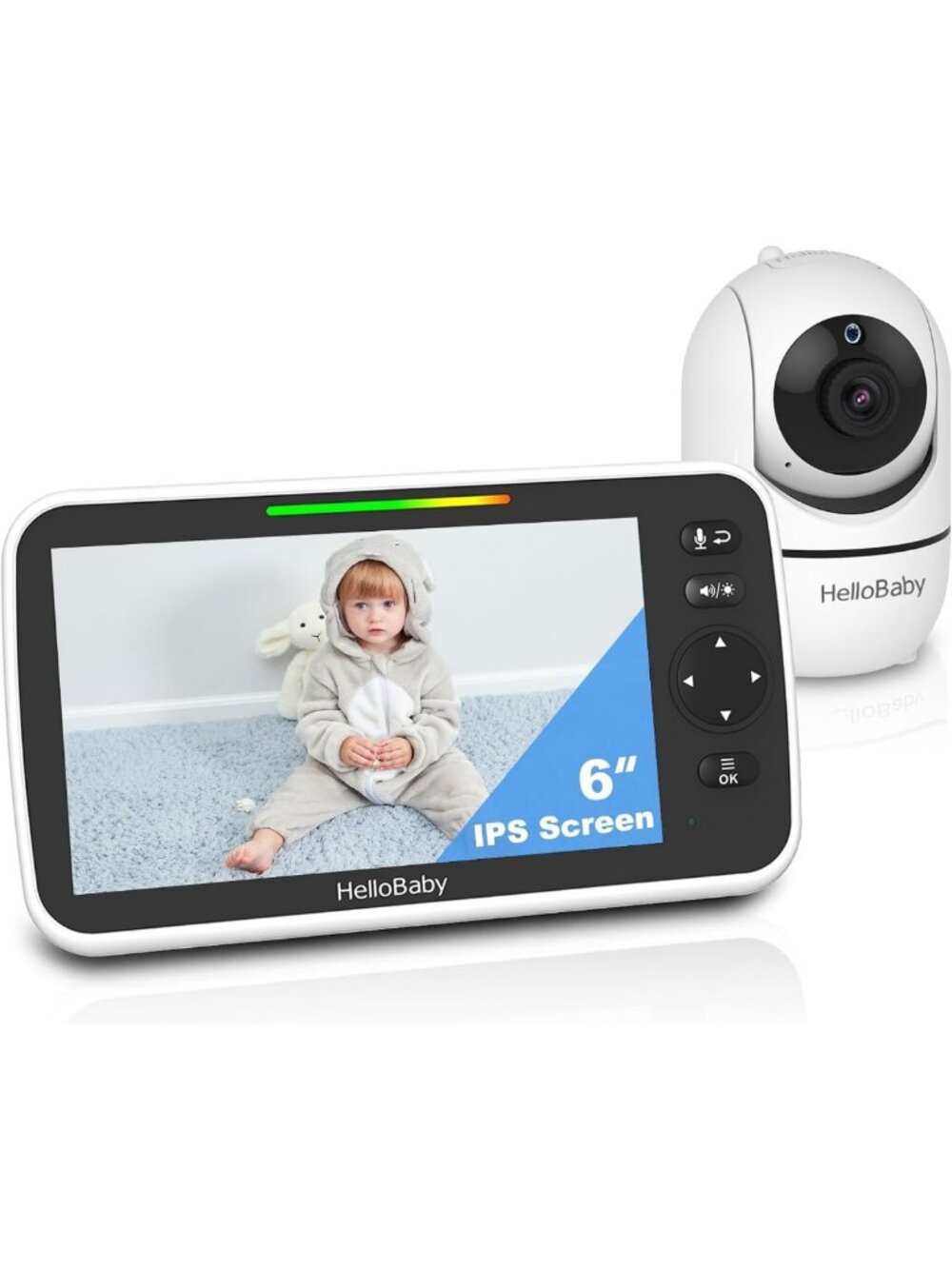6” No WiFi Video Baby Monitor with Audio, Long Battery Life, HD Camera